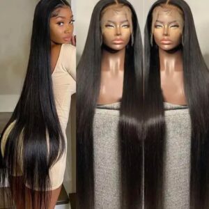 40" Brazilian human hair 14×4 frontal wig